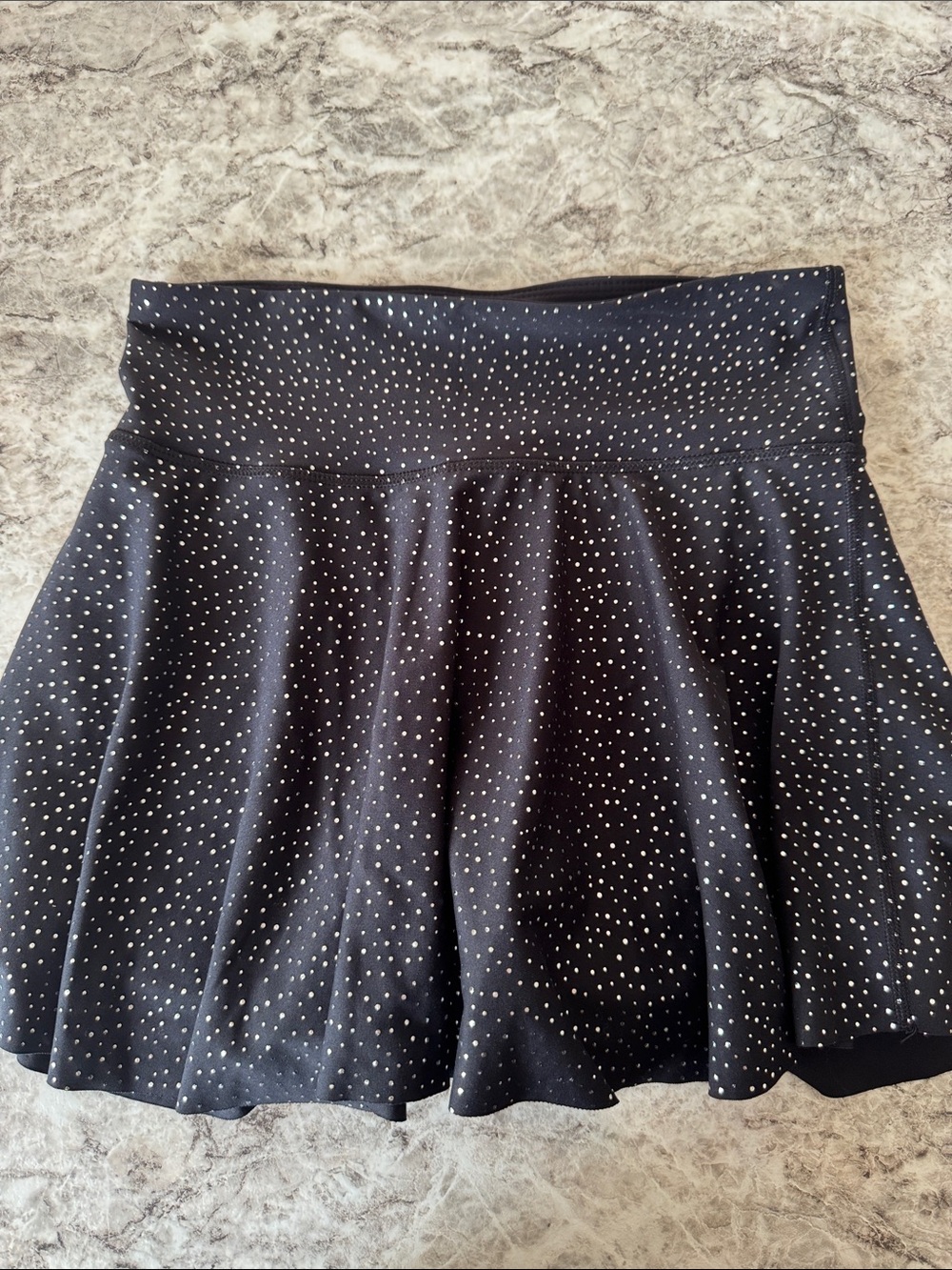 Old Navy Black Skater Skirt with White Polka Dots